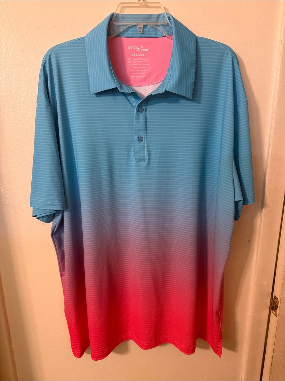 Birdies Blue to Pink Ombre Polo